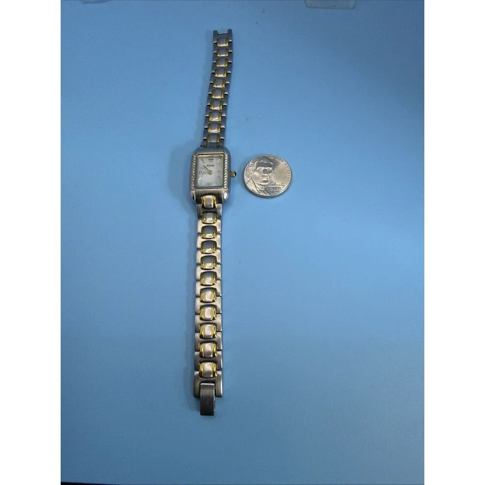 Pulsar Stainless Steel Two-Tone Crystals Women's Watch -MOP Dial Beautiful